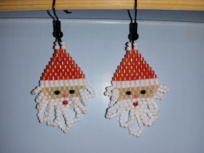 Santa beaded earrings for Christmas. - image6